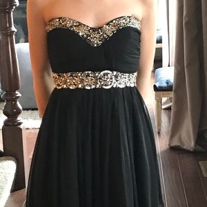 Black short My Michelle Beaded Strples Prom Dress